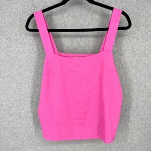 J.Crew Pink Linen-Blend Tank Top | Preppy Barbiecore Summer Blouse